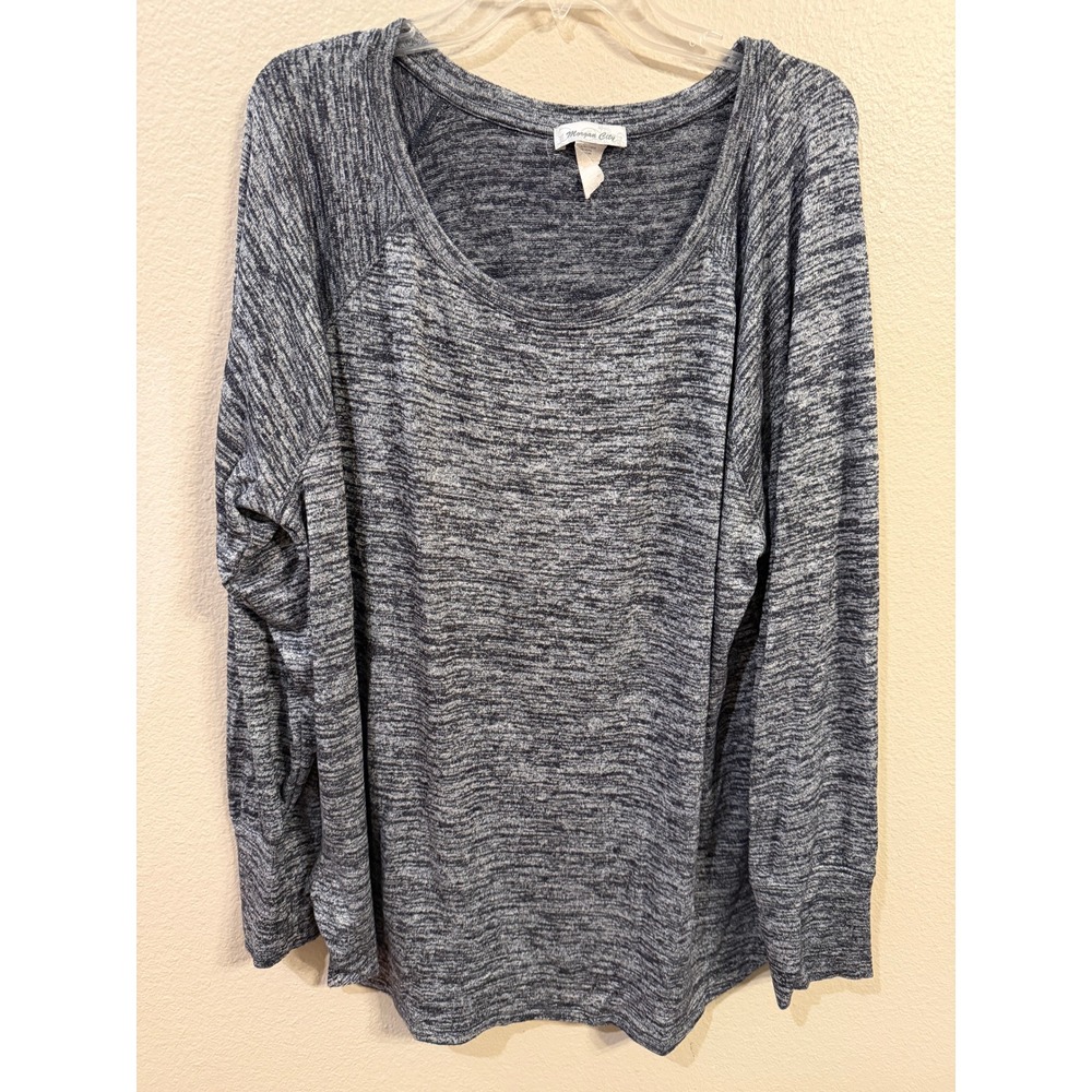 Morgan City Women's Heathered Knit Long Sleeve Top Plus Size XXL